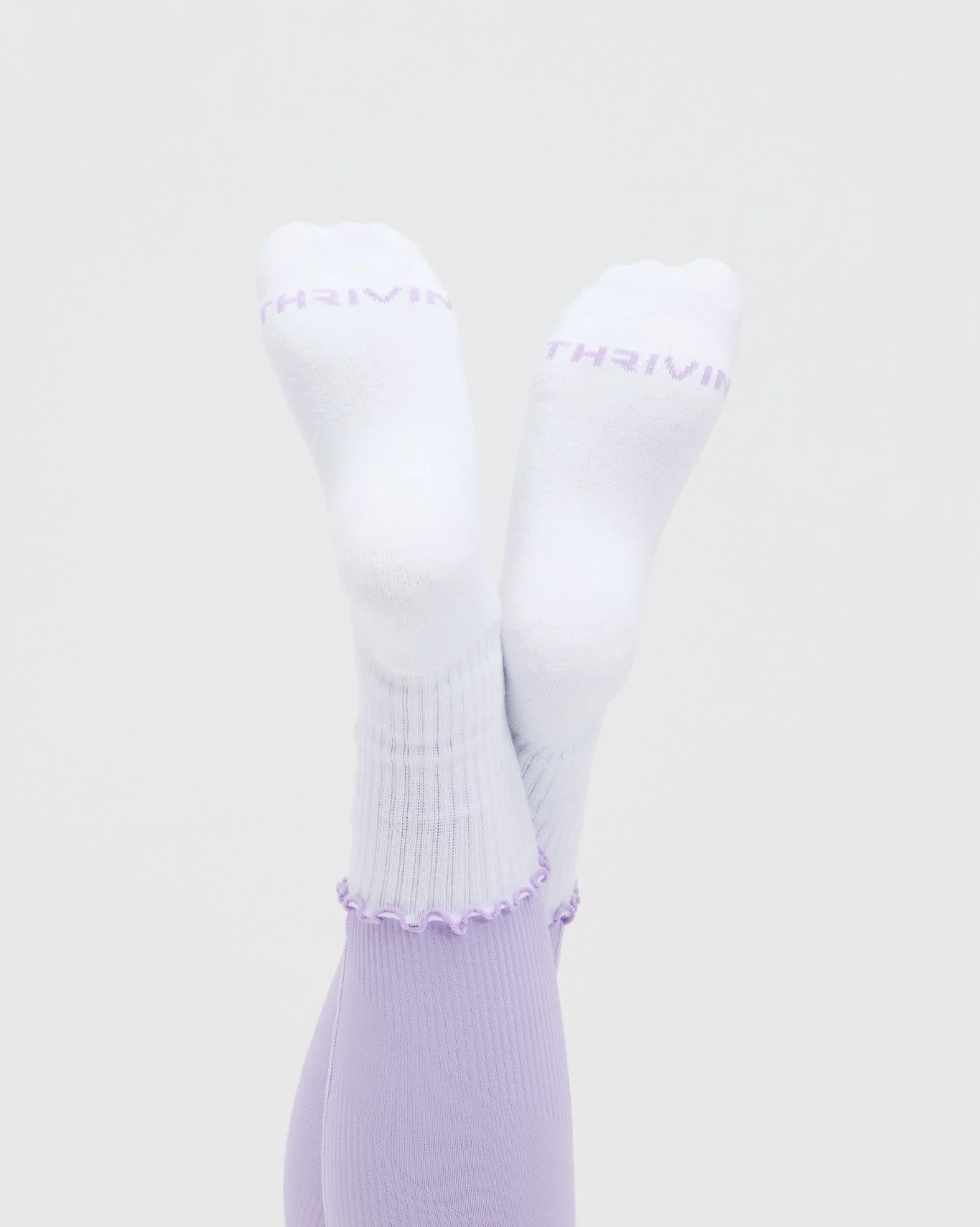 THRIVIN Frill Ruffle Socks | Lilac