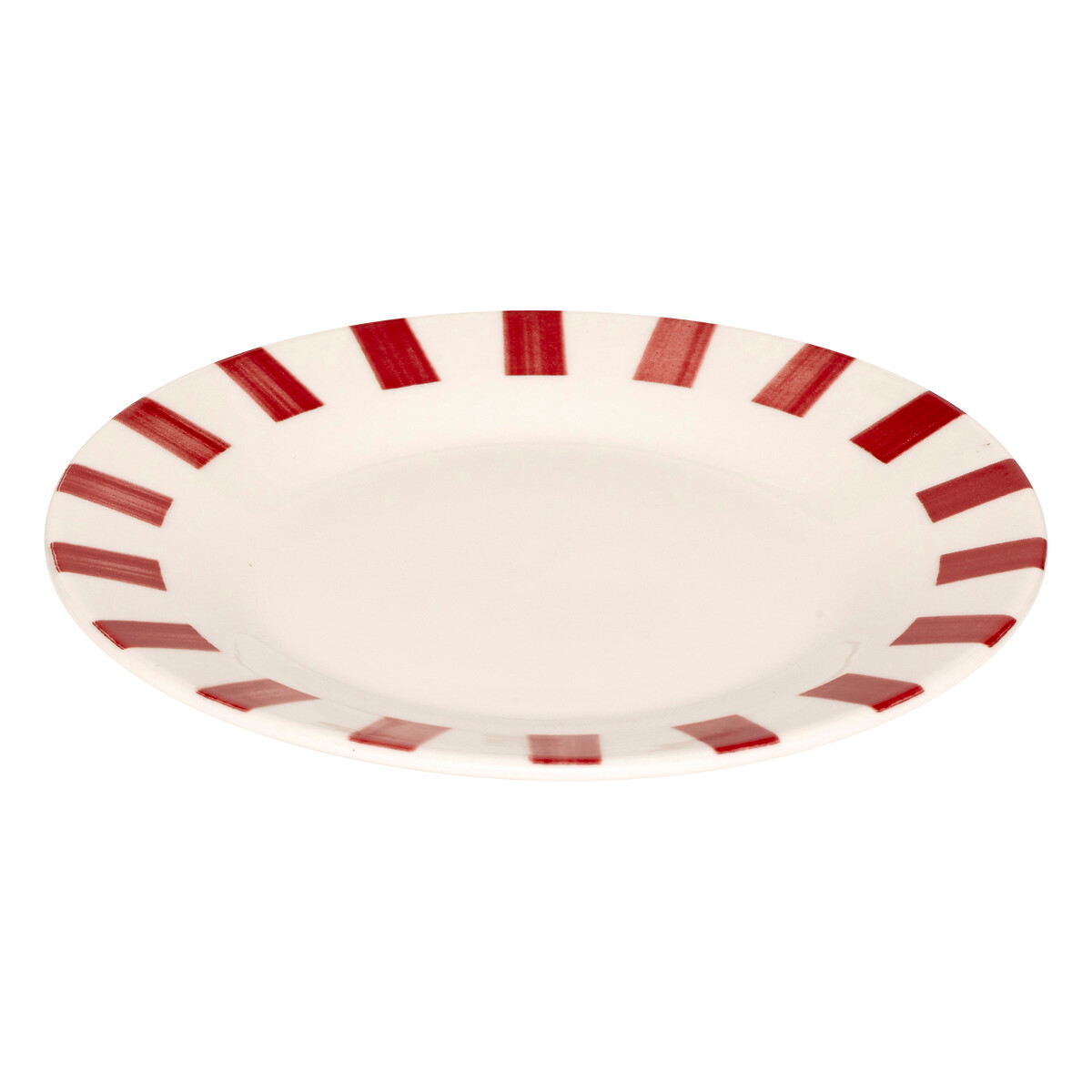 Prato sobremesa CHERI vermelho em porcelana 19cm