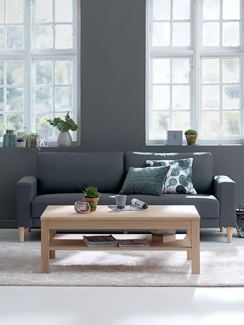Sofa EGENSE 3-pers. mørkegråt stof