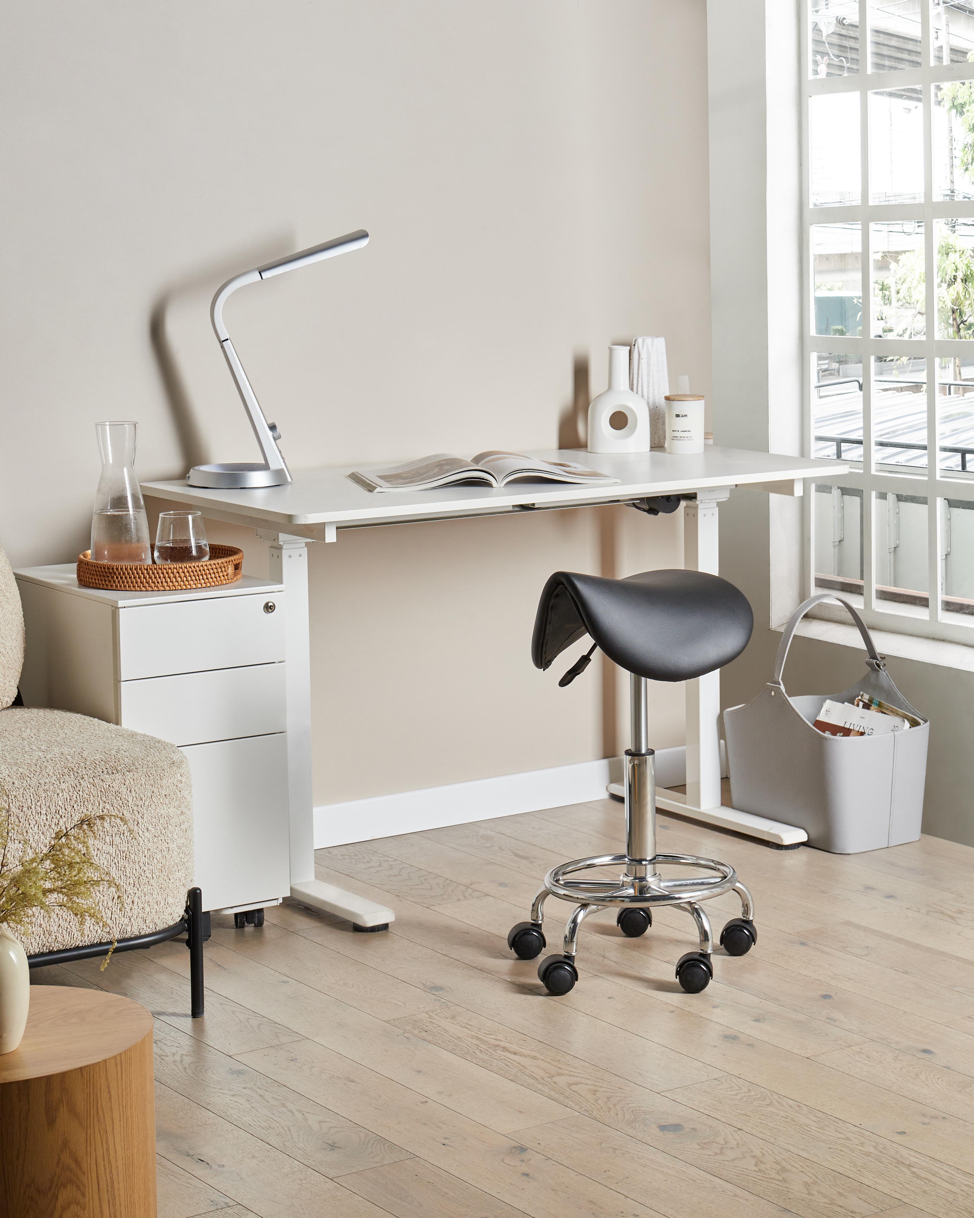 Saddle Stool DUMONT Faux Leather Black
