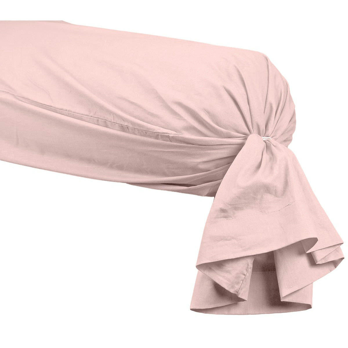 SOFT PERCALE - Taie de traversin en percale Poudre 45x185 cm