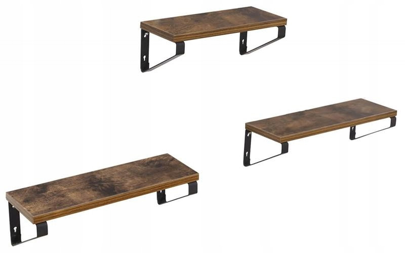 Półka wisząca 3szt. komplet zestaw rustykalny loft