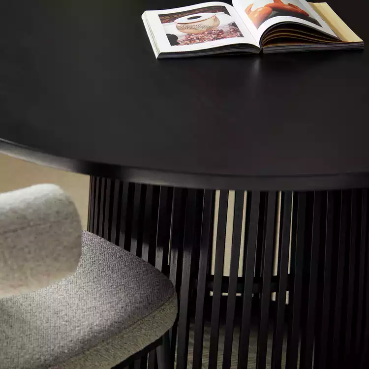 Habitat Jericho Black Dining Table & 4 Grey Chairs