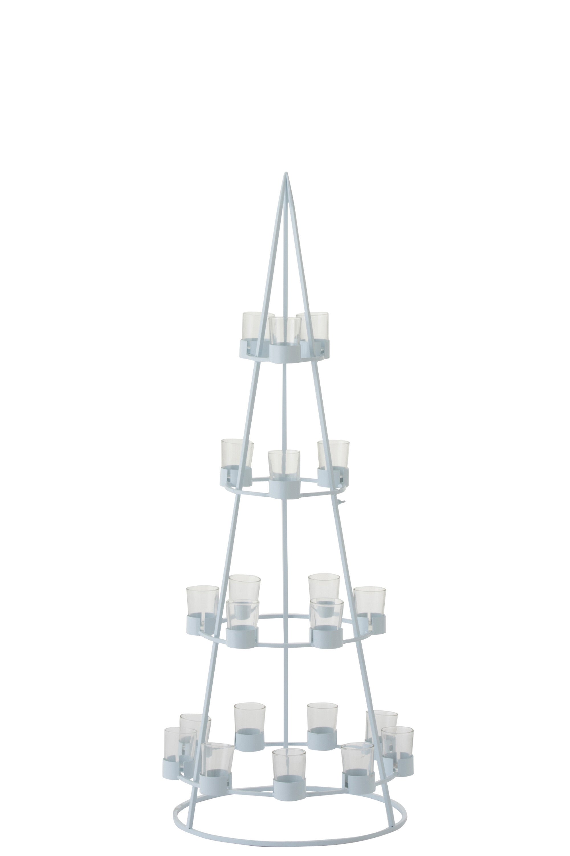 J-Line theelichthouder Boom 21 - metaal/glas - wit