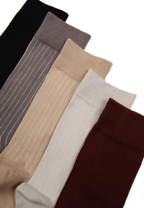 Mens 5pk Grey Natural Ribbed Ankle Socks