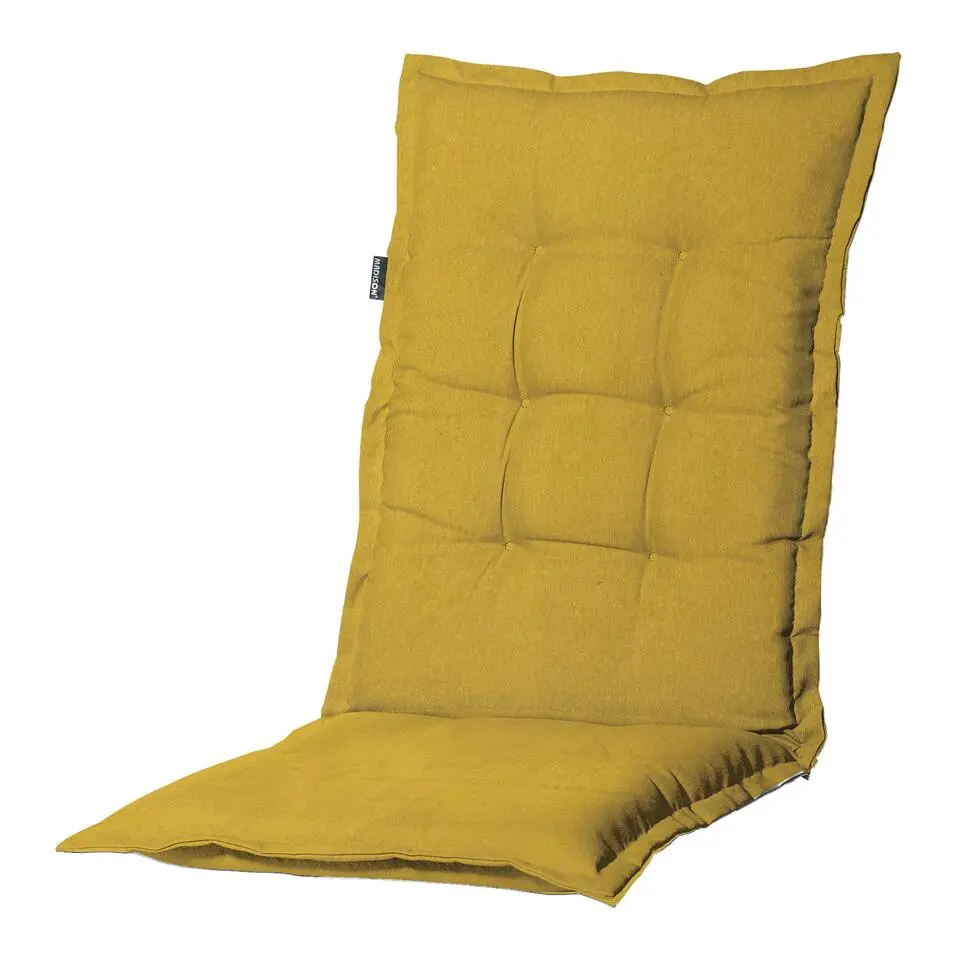 Madison - Tuinstoelkussen Lage Rug Panama mustard - Ca. 105x50 cm - Set van 4