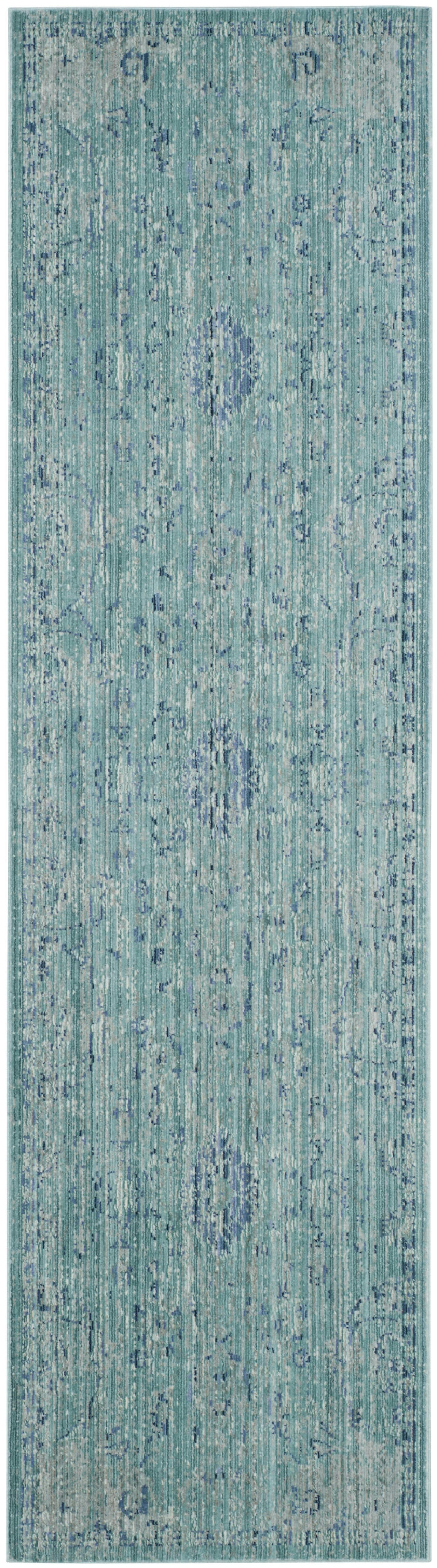VALENCIA - Tapis de salon interieur en teal & multi, 69 x 244 cm