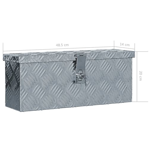 NNEVL Aluminium Box 48.5x14x20 cm Silver