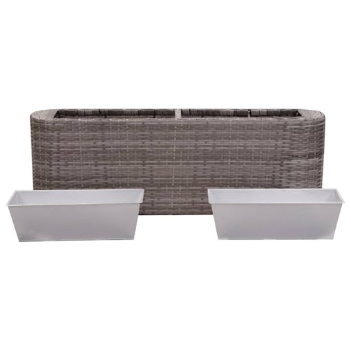 NNEVL Garden Raised Bed 120x24x40 cm Poly Rattan Grey