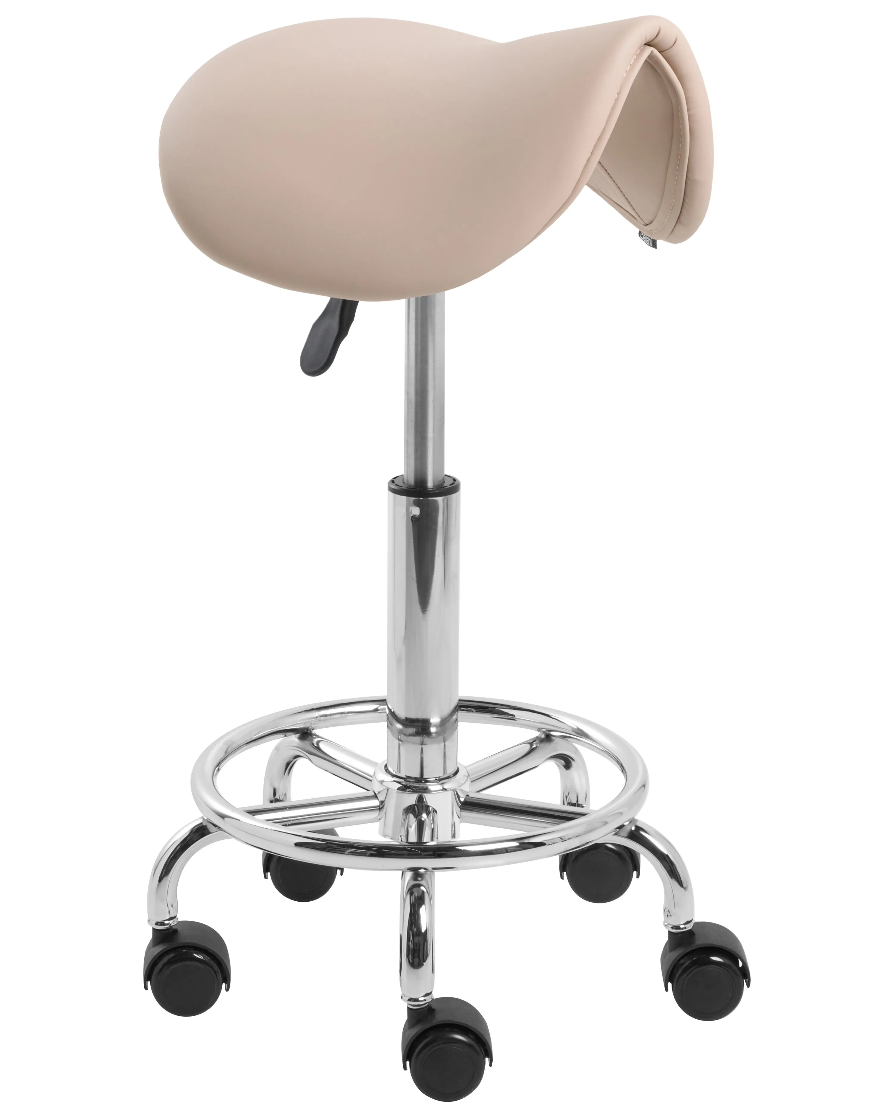 Saddle Stool DUMONT Faux Leather Beige