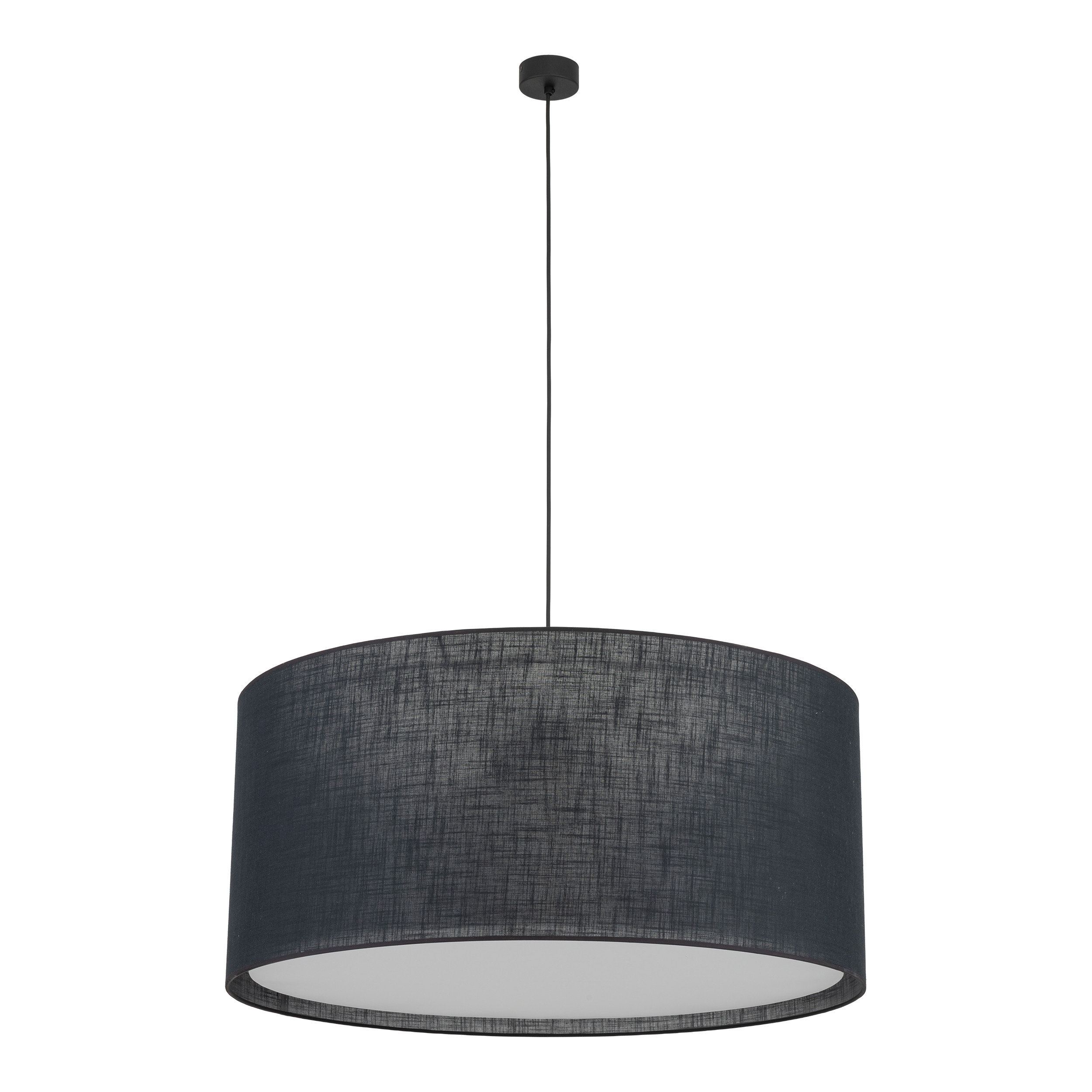 Lampa Wisząca Tk Lighting Largo Czarny Abażur Z Białą Przysłona 3Xe27