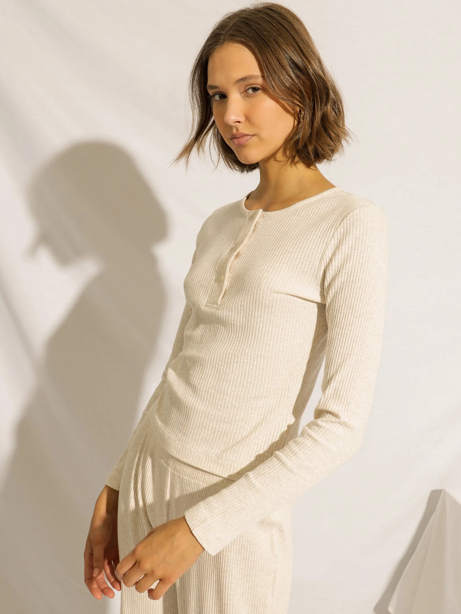 Nude Lounge Ribbed Long Sleeve T-Shirt
