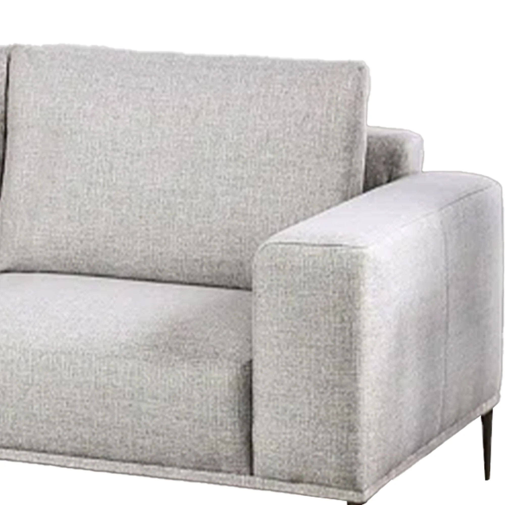 Kevin Sectional Sofa, Left Chaise, Gray Chenille, 98 Inch, Metal Legs
