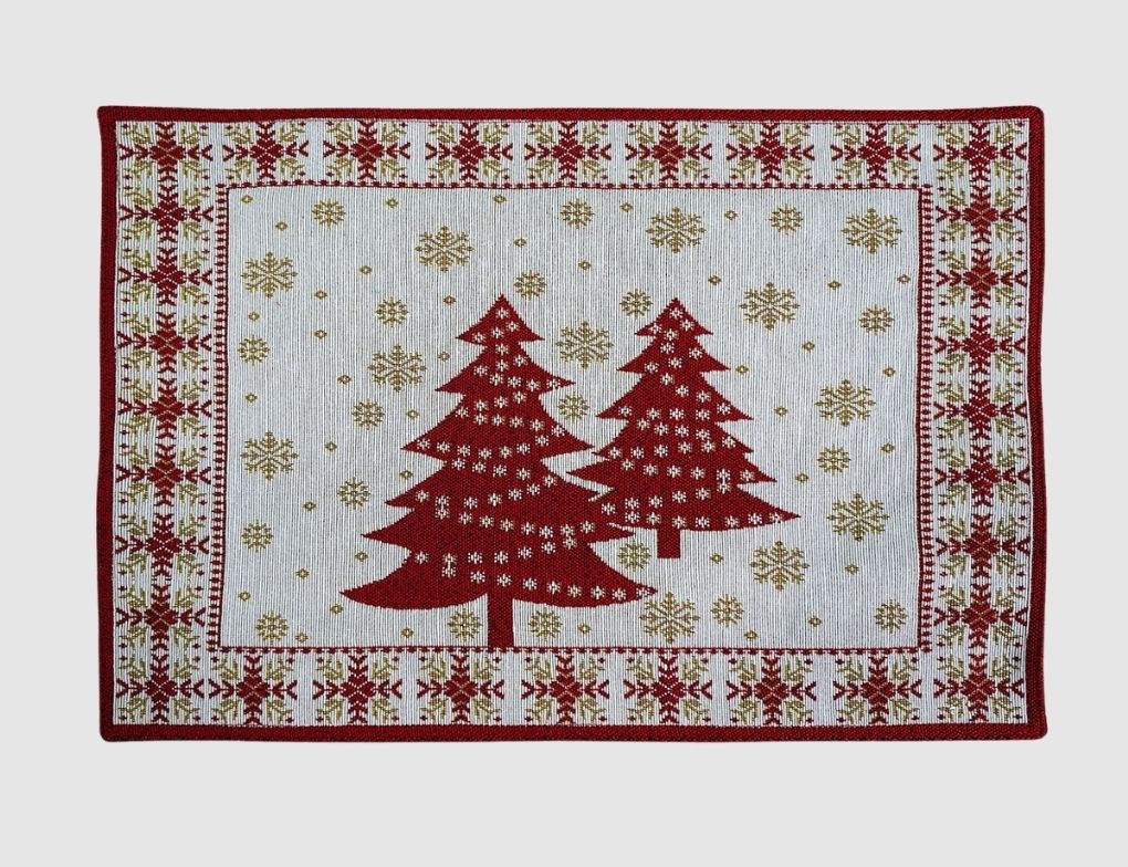 Tischset Tannenbäume Rot