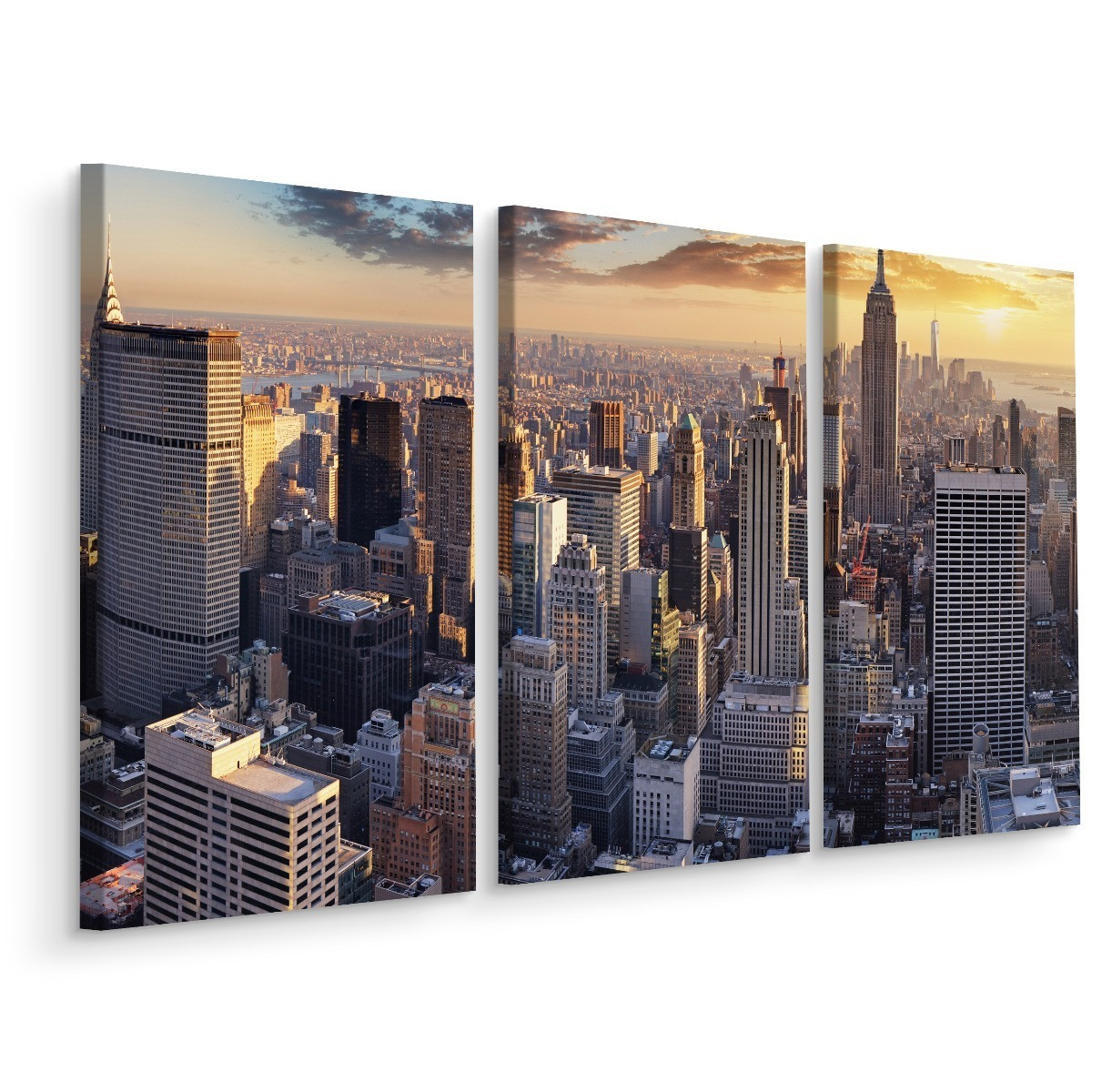 Obraz TRYPTYK Panorama Nowego Jorku 3D 60x40cm