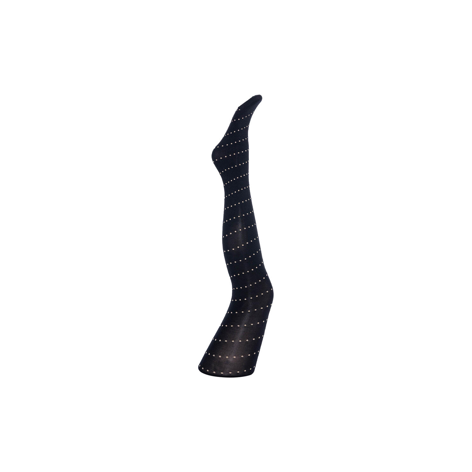 Ellen black bias dot tights, black w. light sand dots