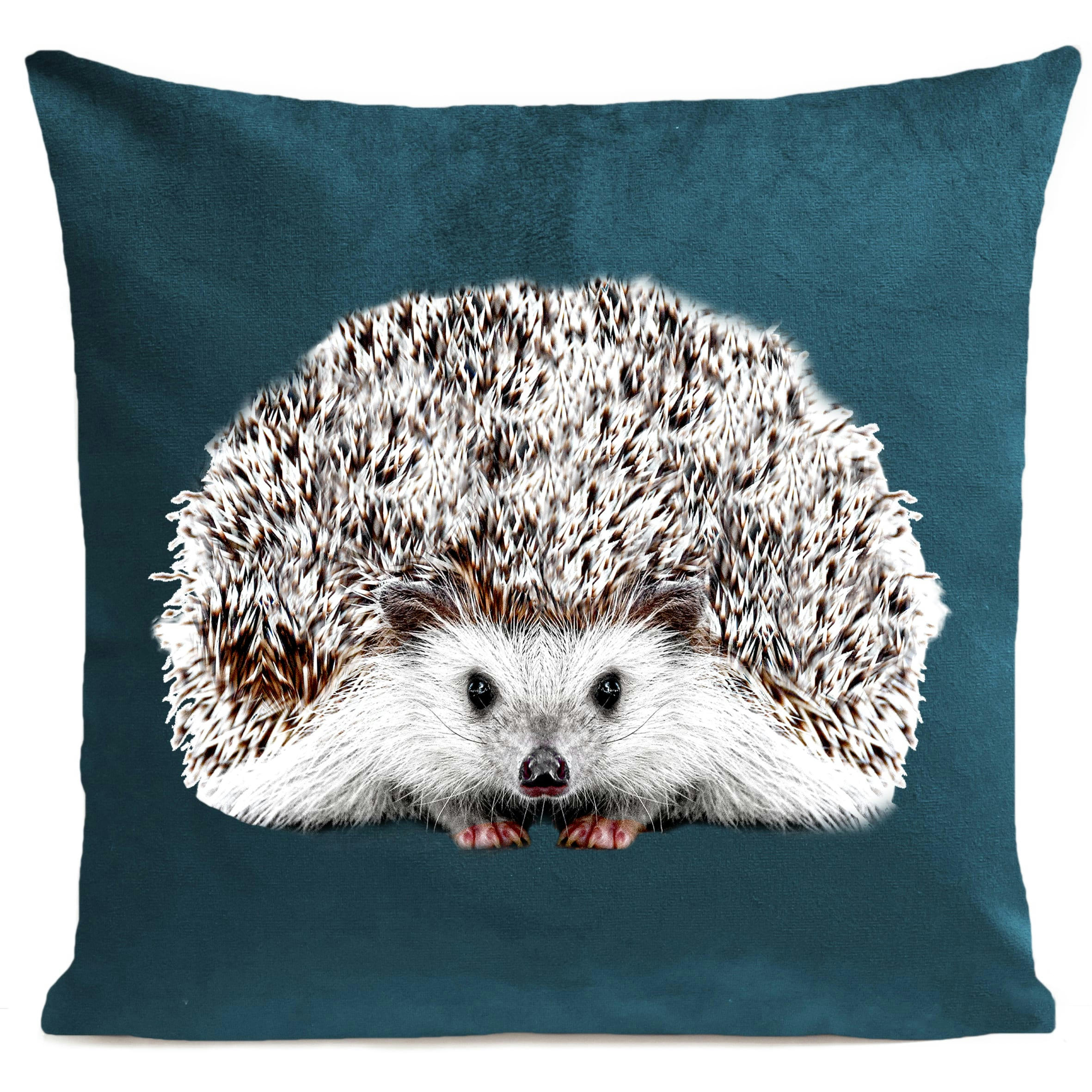 - Coussin campagne hérisson suédine vert 40x40cm