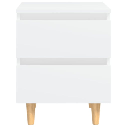 NNEVL Bed Cabinets with Solid Pinewood Legs 2 pcs White 40x35x50 cm