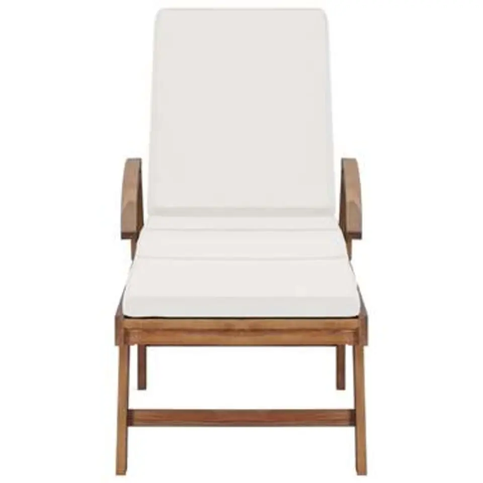 vidaXL - Ligbed - Cr&egrave;me - Teakhout