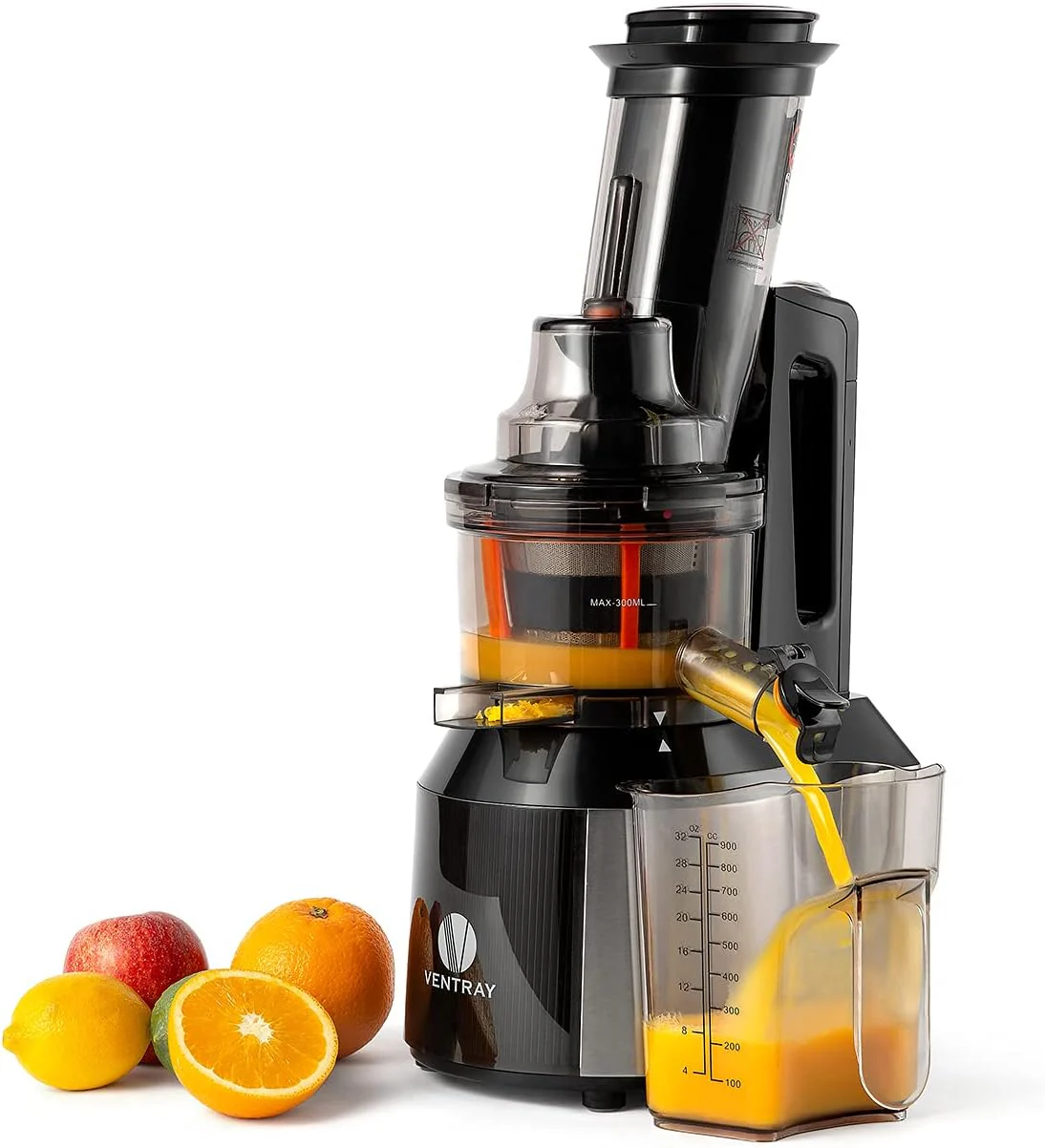 3-Inch Wide Feed Chute Slow Juicer, 240W Whole Fruit  Vegetable Juicer, Easy Clean, High Juice Yield, BPA-Free(809)