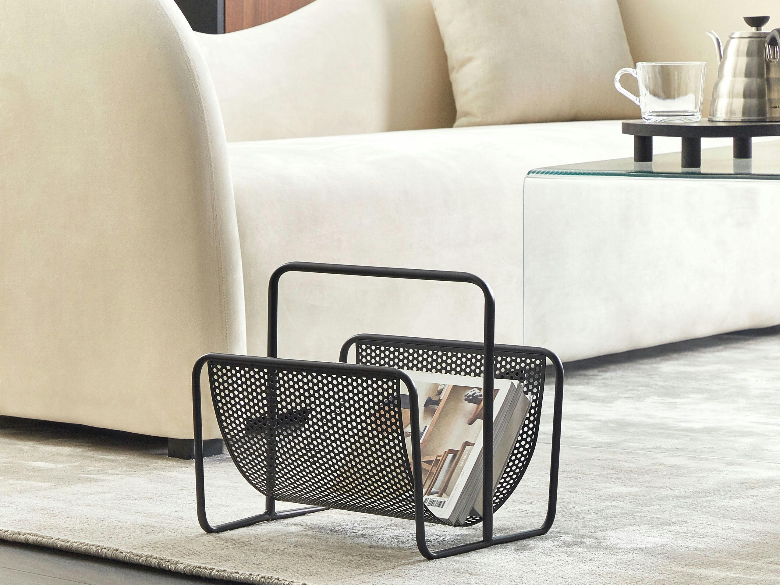 BELA - Porte-magazines en acier noir