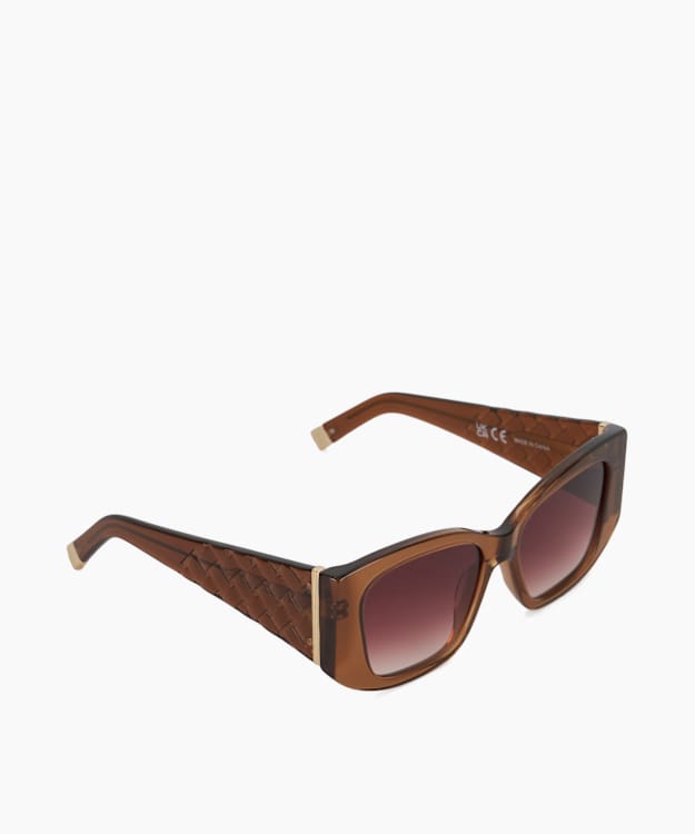 Gleam Brown - Rectangular Frame Sunglasses
