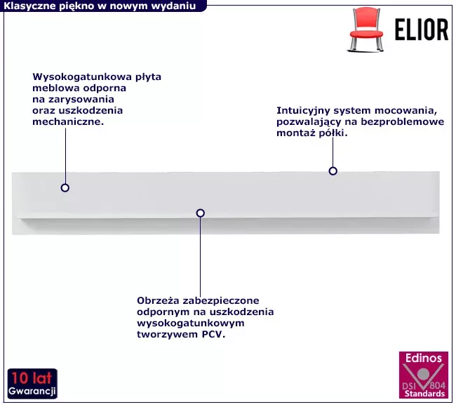Minimalistyczna półka ścienna - Oreno