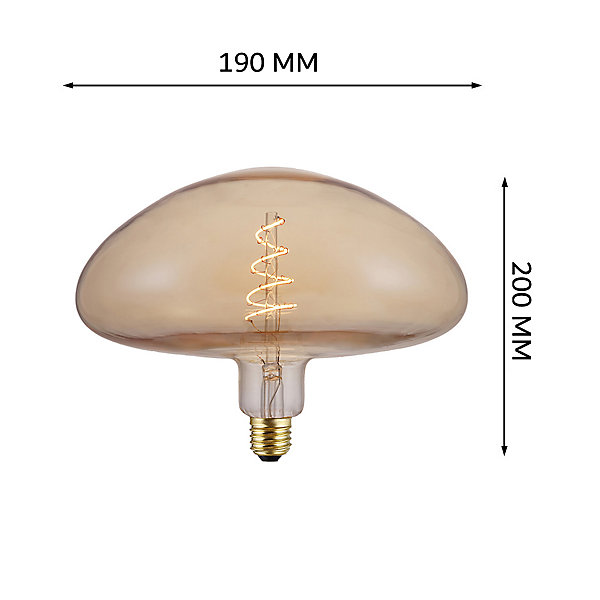 Ampoule filament LED MR250 4W Dimmable 2200K E27, ampoule Vintage Géante Champignon