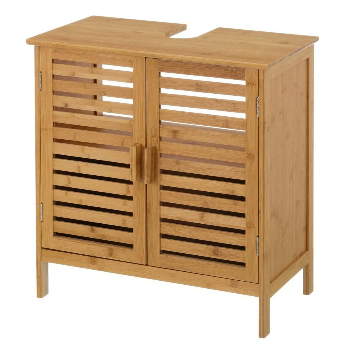 - Meuble salle de bain sous lavabo / Vasque en bambou 2 portes