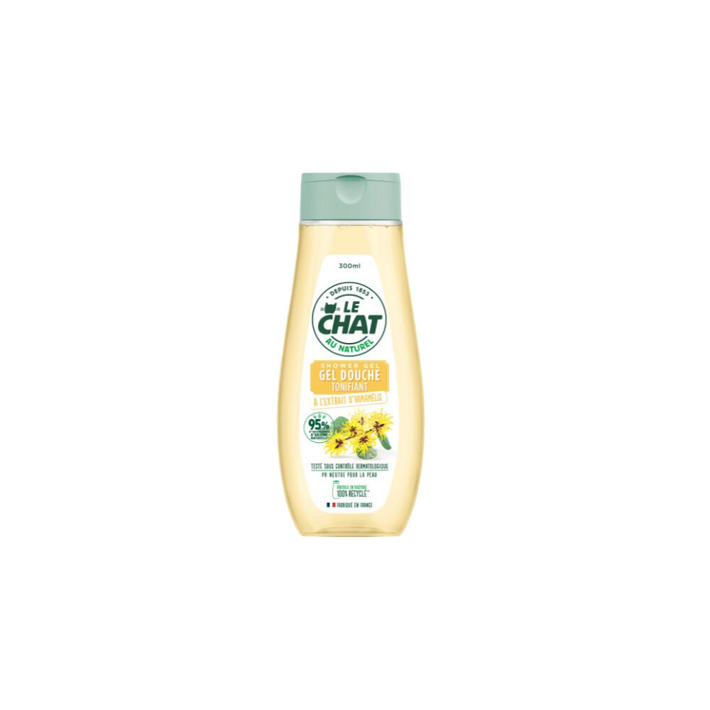 Gel douche tonifiant Le Chat Naturel à l'extrait d'hamamélis 300 ml