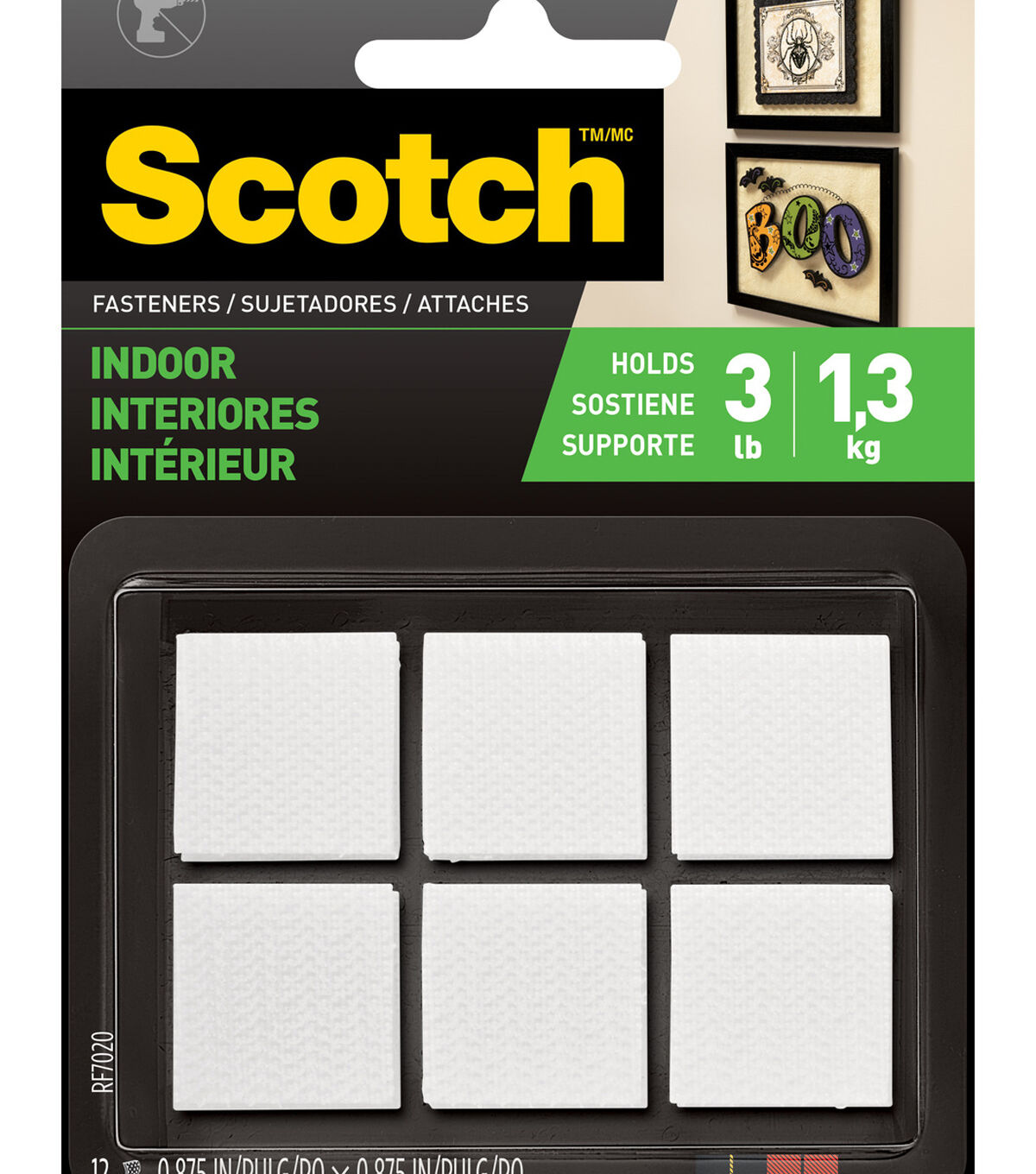 Scotch 12pk White Indoor Square Fasteners