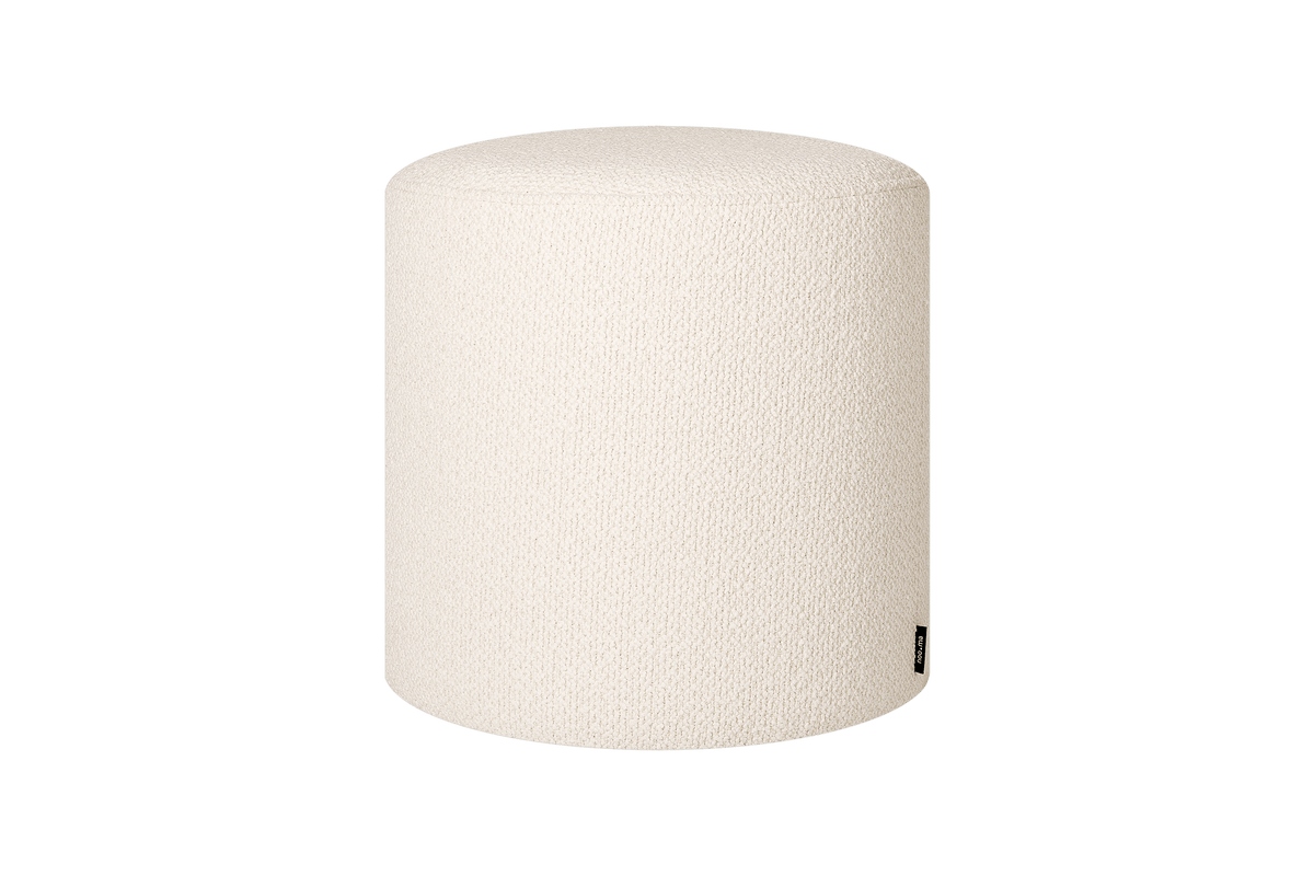noo.ma Folk Pouf Tall - Cloud Beige Bouclé, 40 x 40 x 42 cm