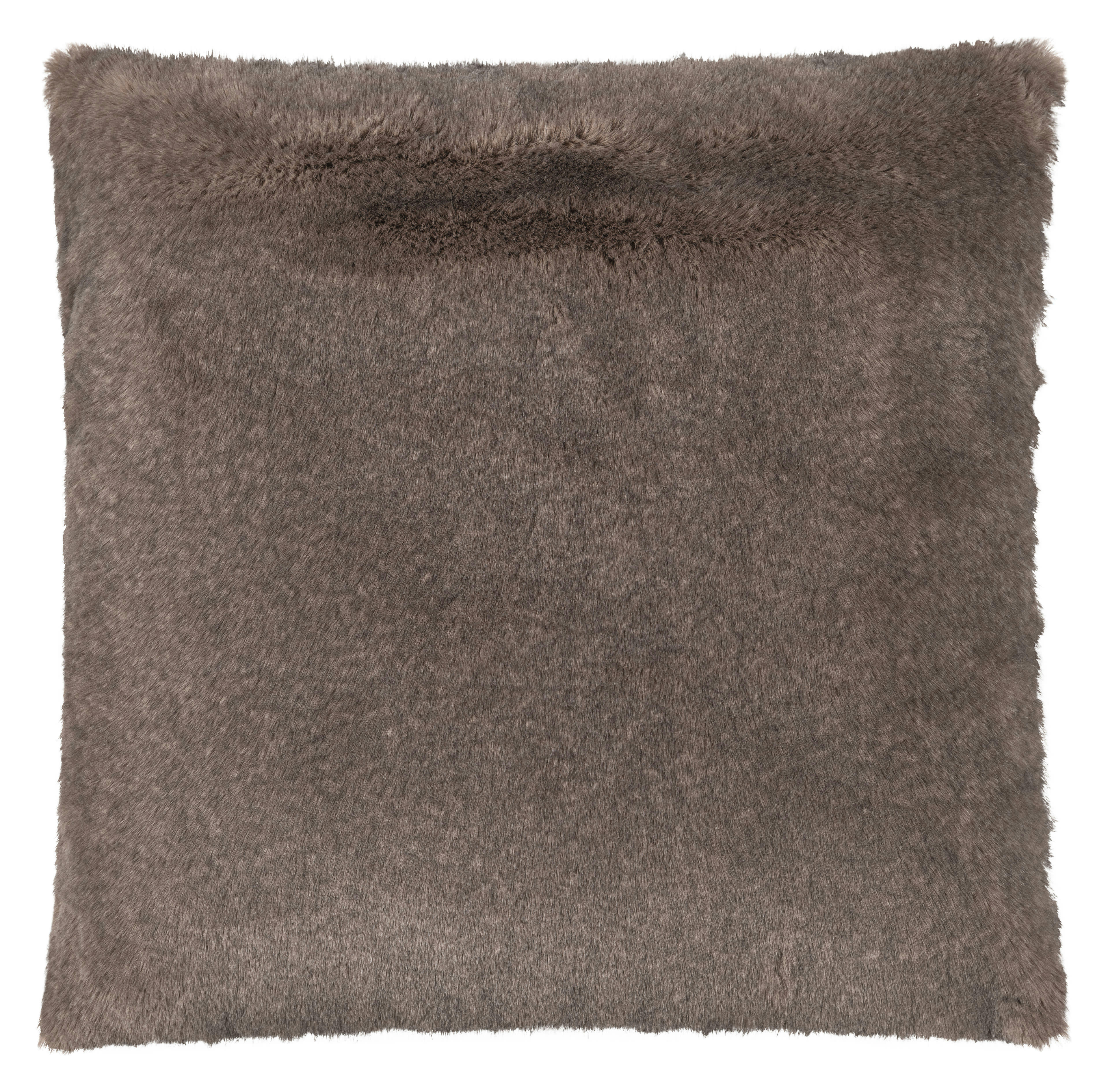 SKINS - Housse de coussin fausse fourrure écureuil gris brun 50x50