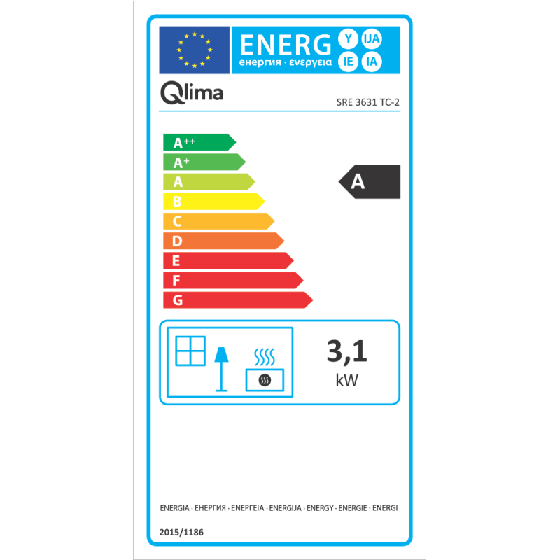 Poêle à pétrole électronique SRE3631TC-2 3100 W QLIMA