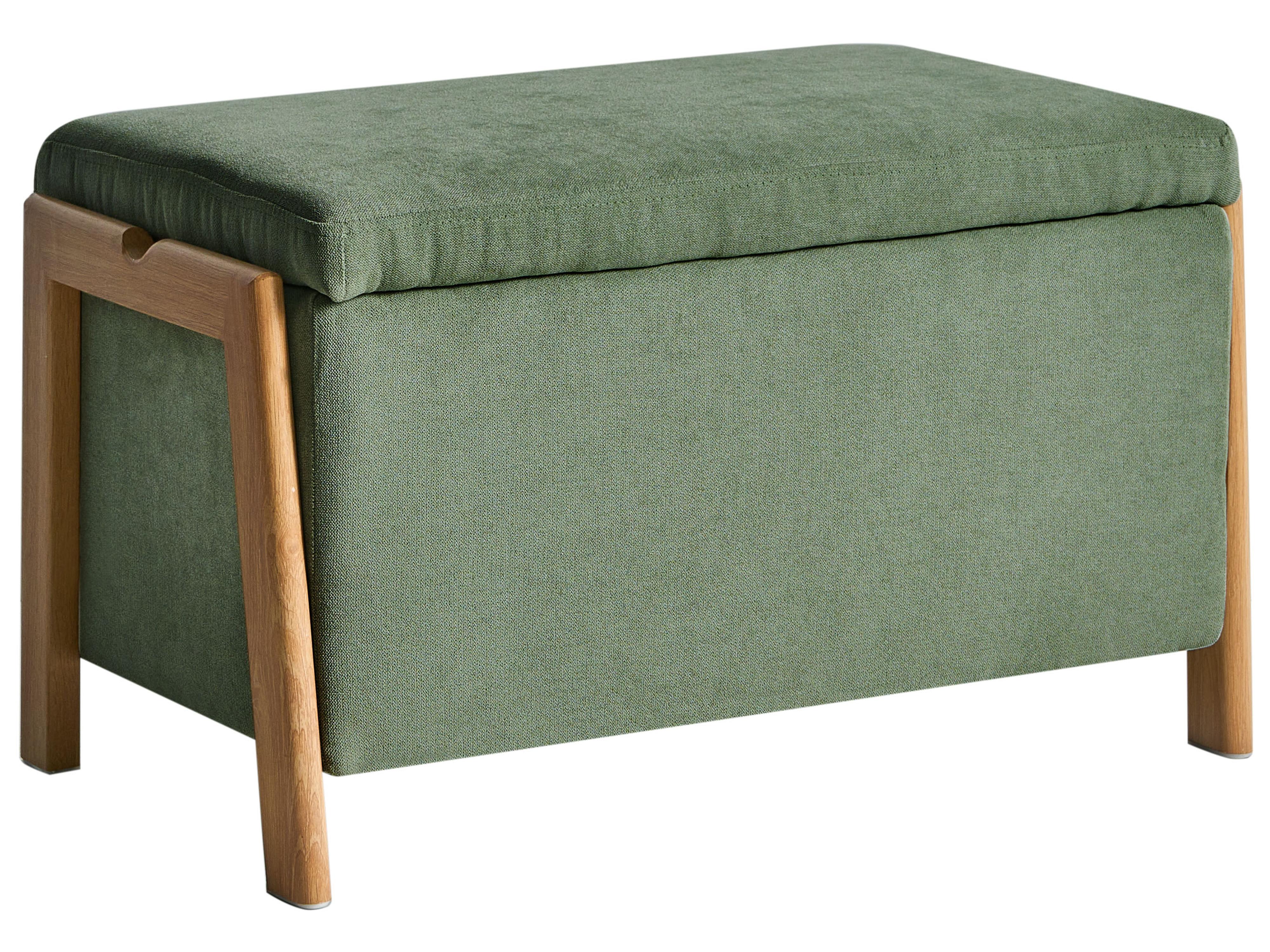 Storage Pouffe EDLAND Fabric 45 cm 43 cm Green