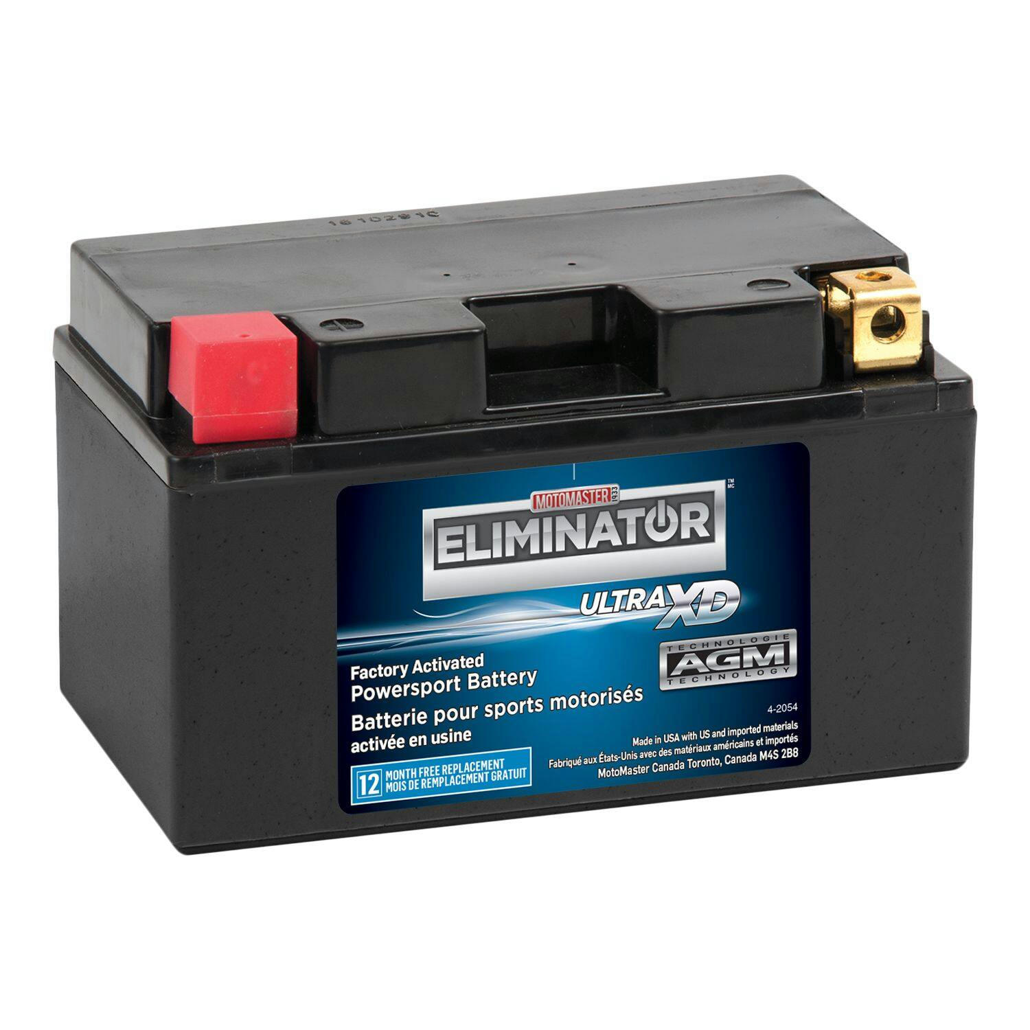 MOTOMASTER ELIMINATOR AGM Factory-Activated Powersports Battery, ETZ10S
