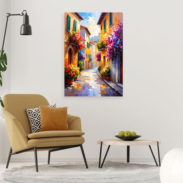 Feeby Obraz do salonu jadalni, Kolorowe Piękne Włoskie Uliczki 40x60