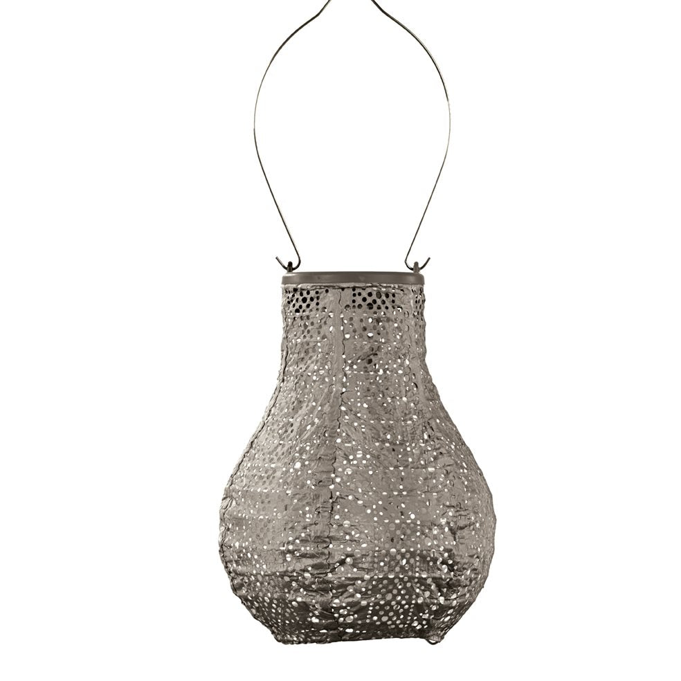 Lumiz solar lampion - lace bulb - 16 cm - taupe