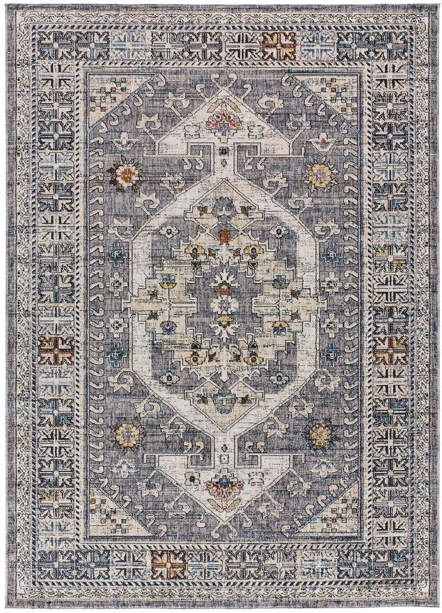 TRUVA - Tapis de style vintage gris, 136X200 cm