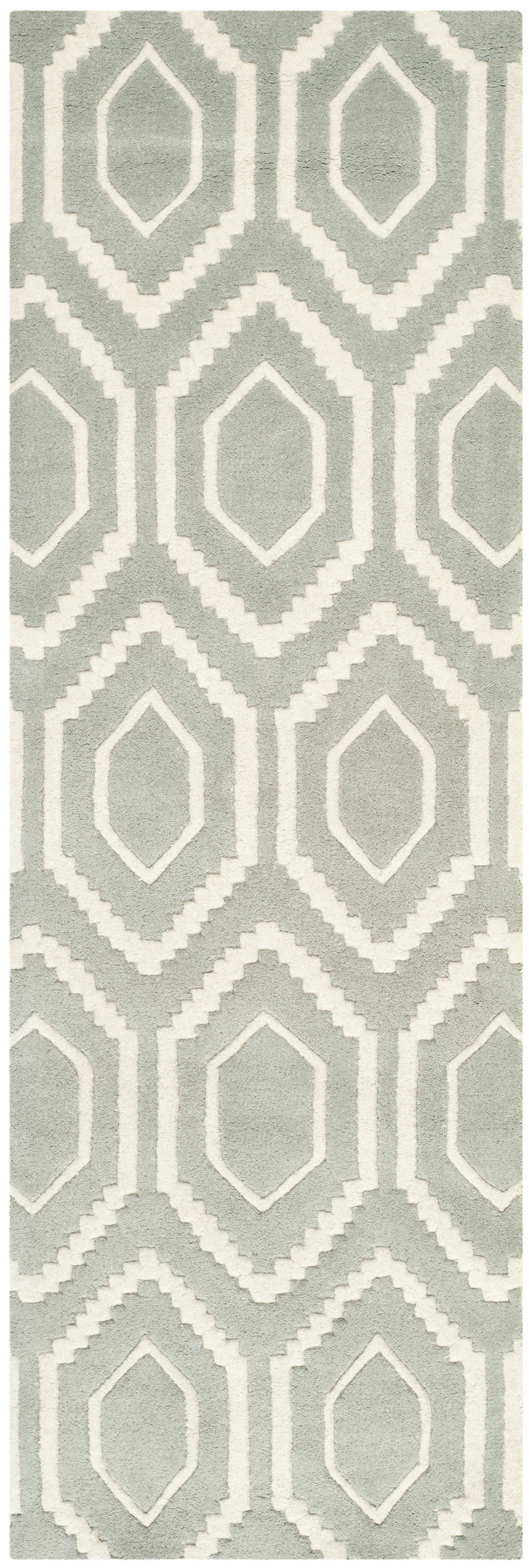 CHATHAM - Tapis de salon interieur en gris & ivoire, 69 x 213 cm