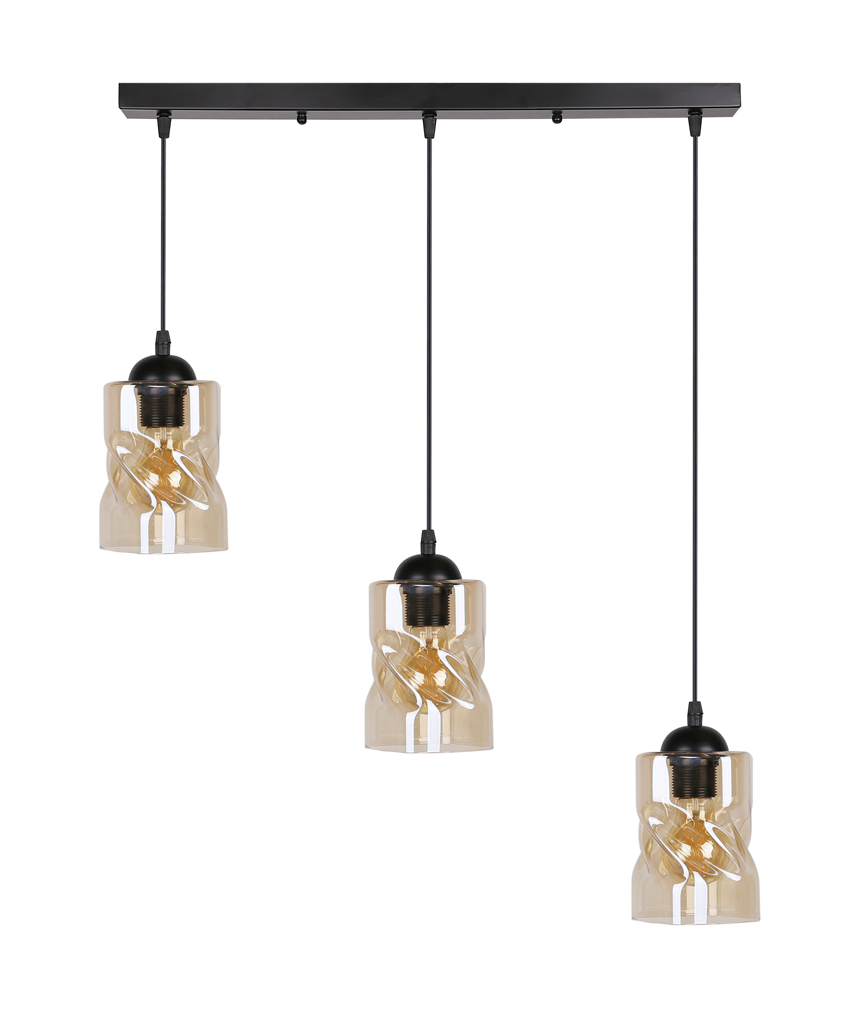 Lampa wisząca czarno-herbaciany FELIS 3xE27x60W wym: 100x62x10 cm Candellux