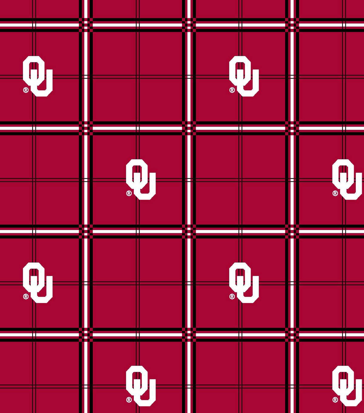 University of Oklahoma Sooners Flannel Fabric 42 Plaid