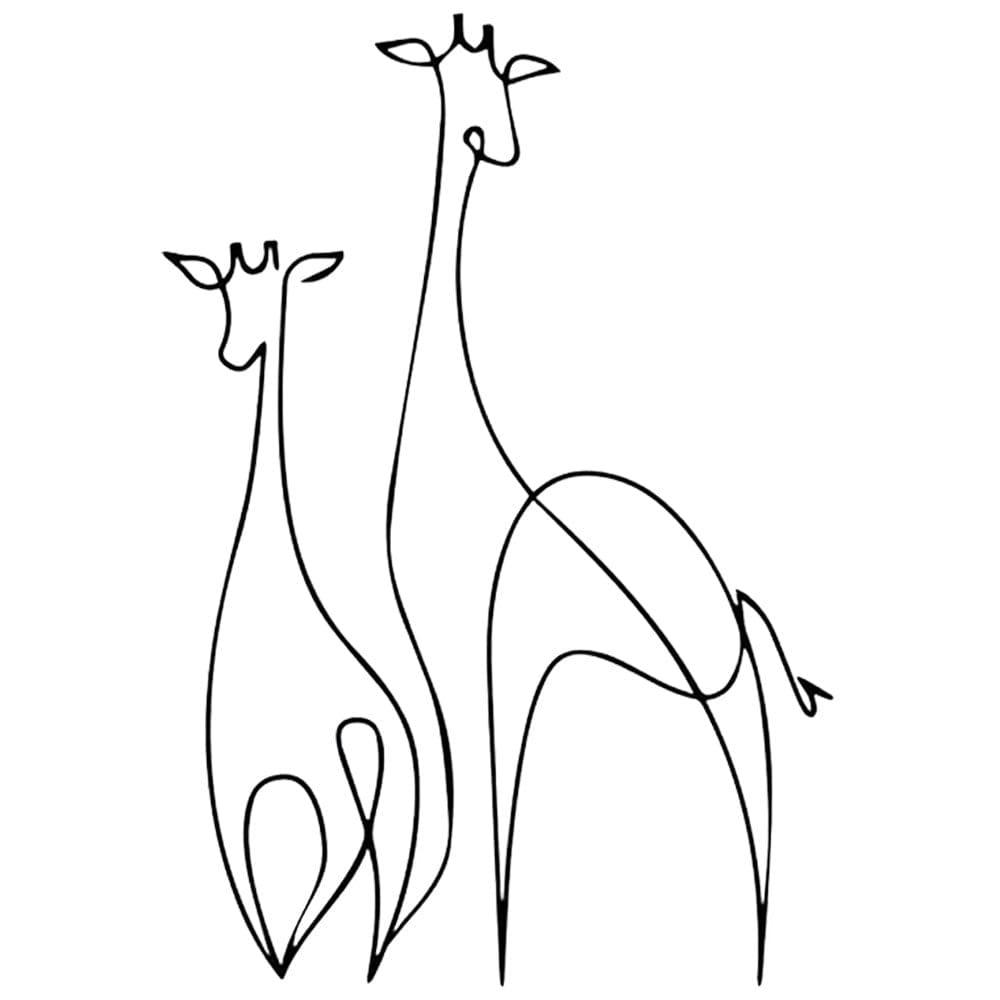 MINIMALISTE - Décoration murale girafe en métal noir 52x75 cm