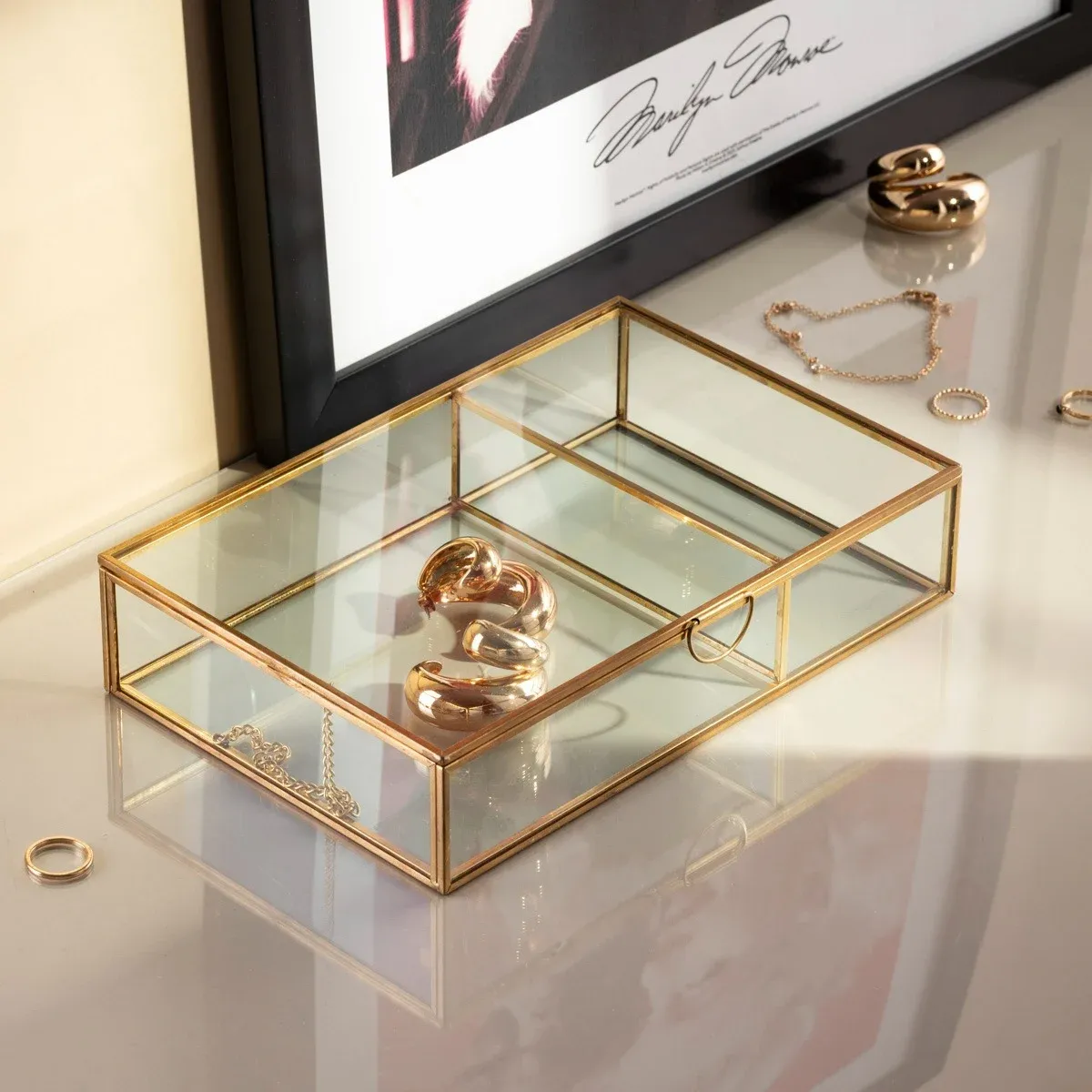 Szkatułka PREPERSO BEZ CIEBIE NIE PÓJDĘ złota 23x15x5 cm