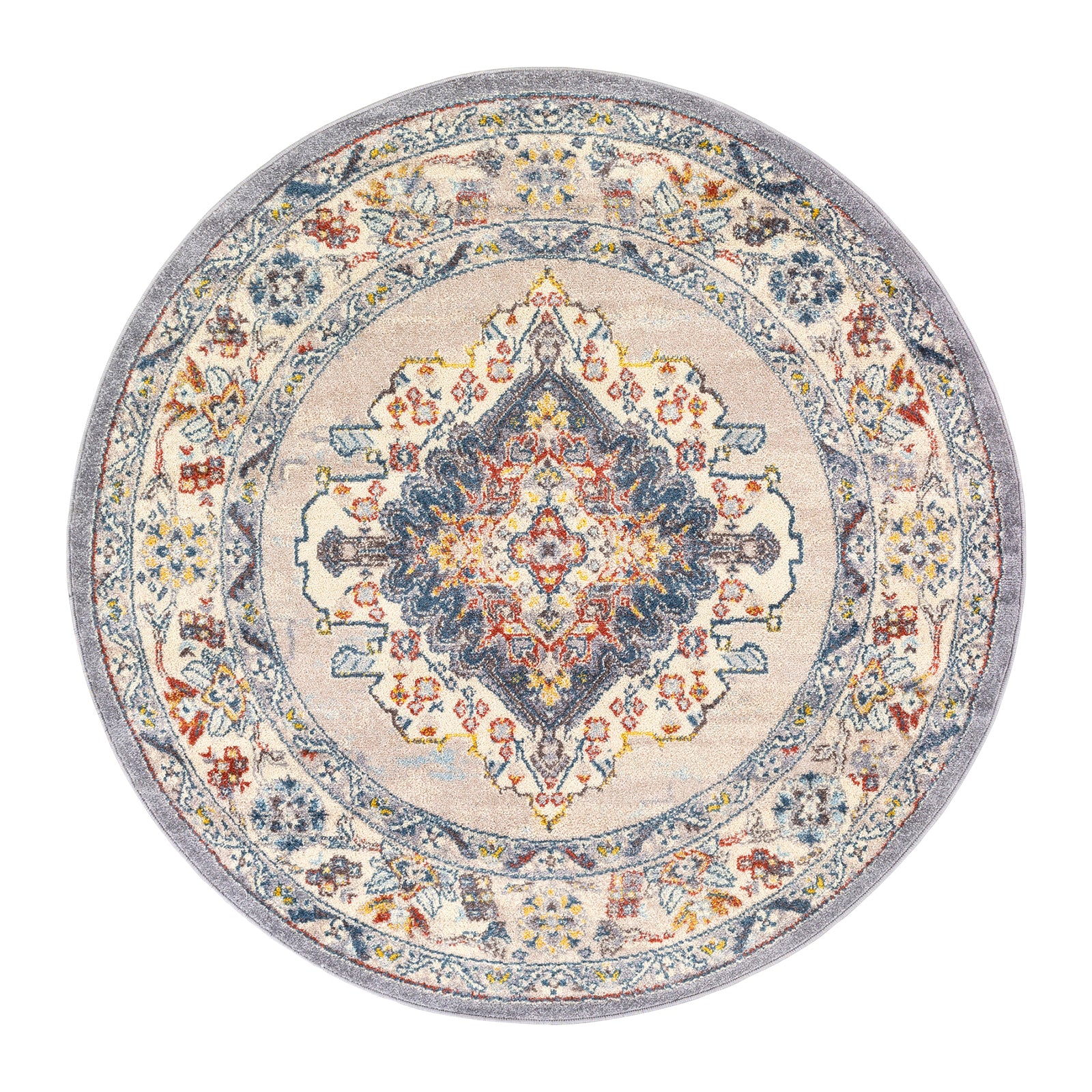 by fonQ Taru Vloerkleed Ø 160 cm - Blauwgrijs