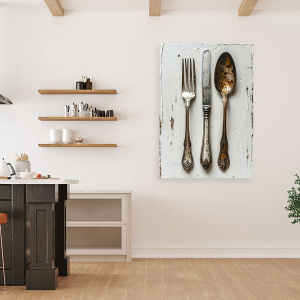 Obraz do kuchni jadalni salonu restauracji baru, Sztućce 20x30