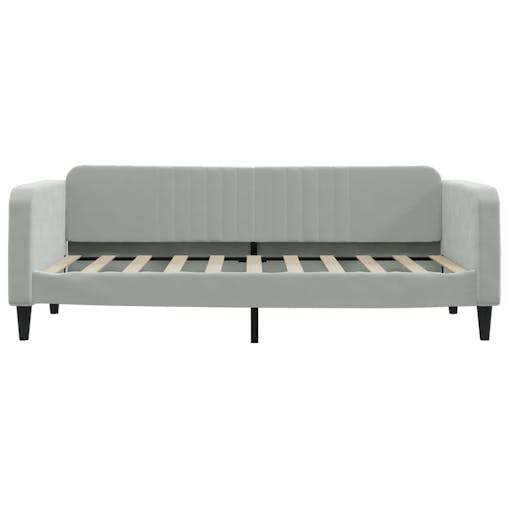 NNEVL Daybed with Trundle and Drawers Light Grey 90x190 cm Velvet