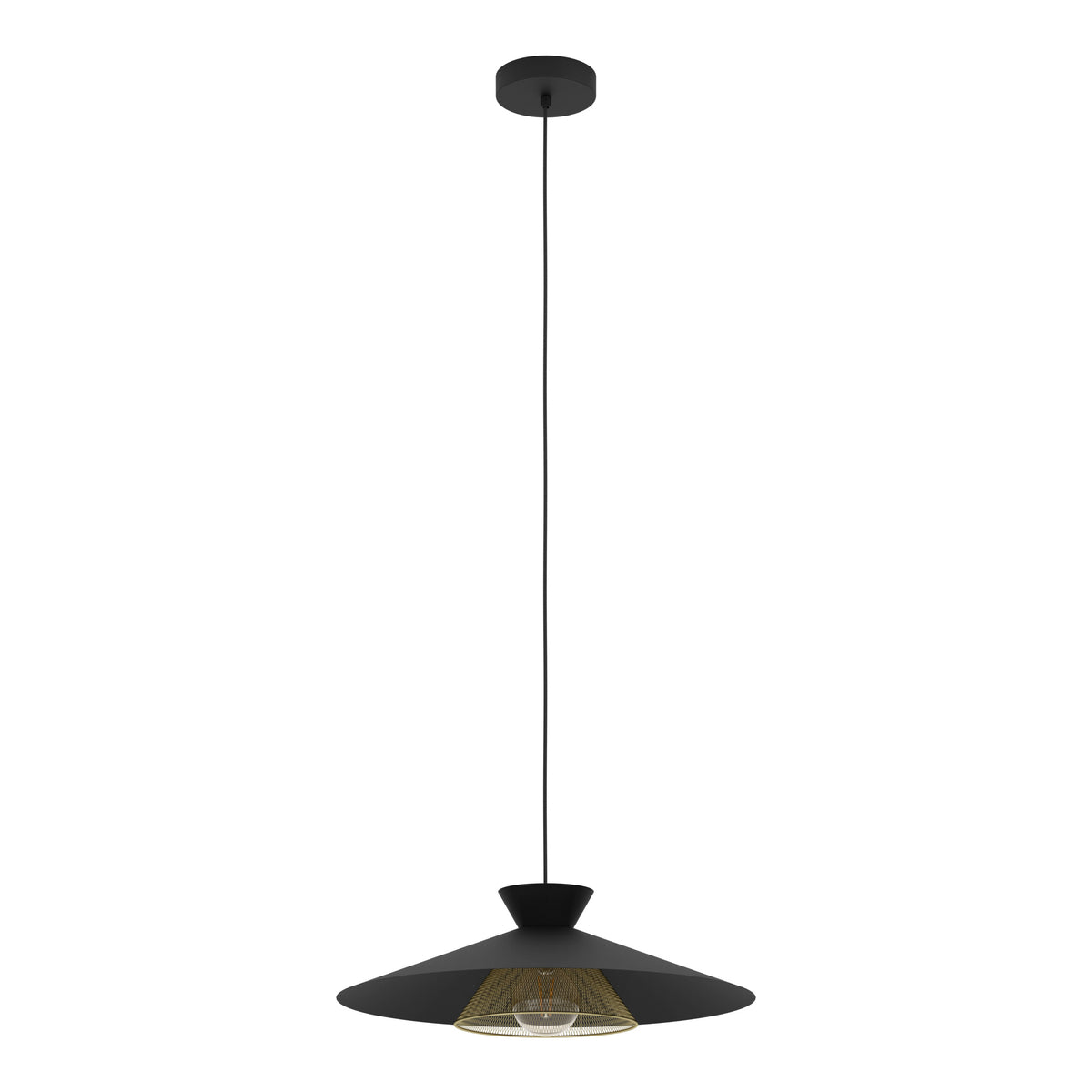 EGLO hanglamp Grizedale - e27 - ø 50 cm - zwart/goud - staal