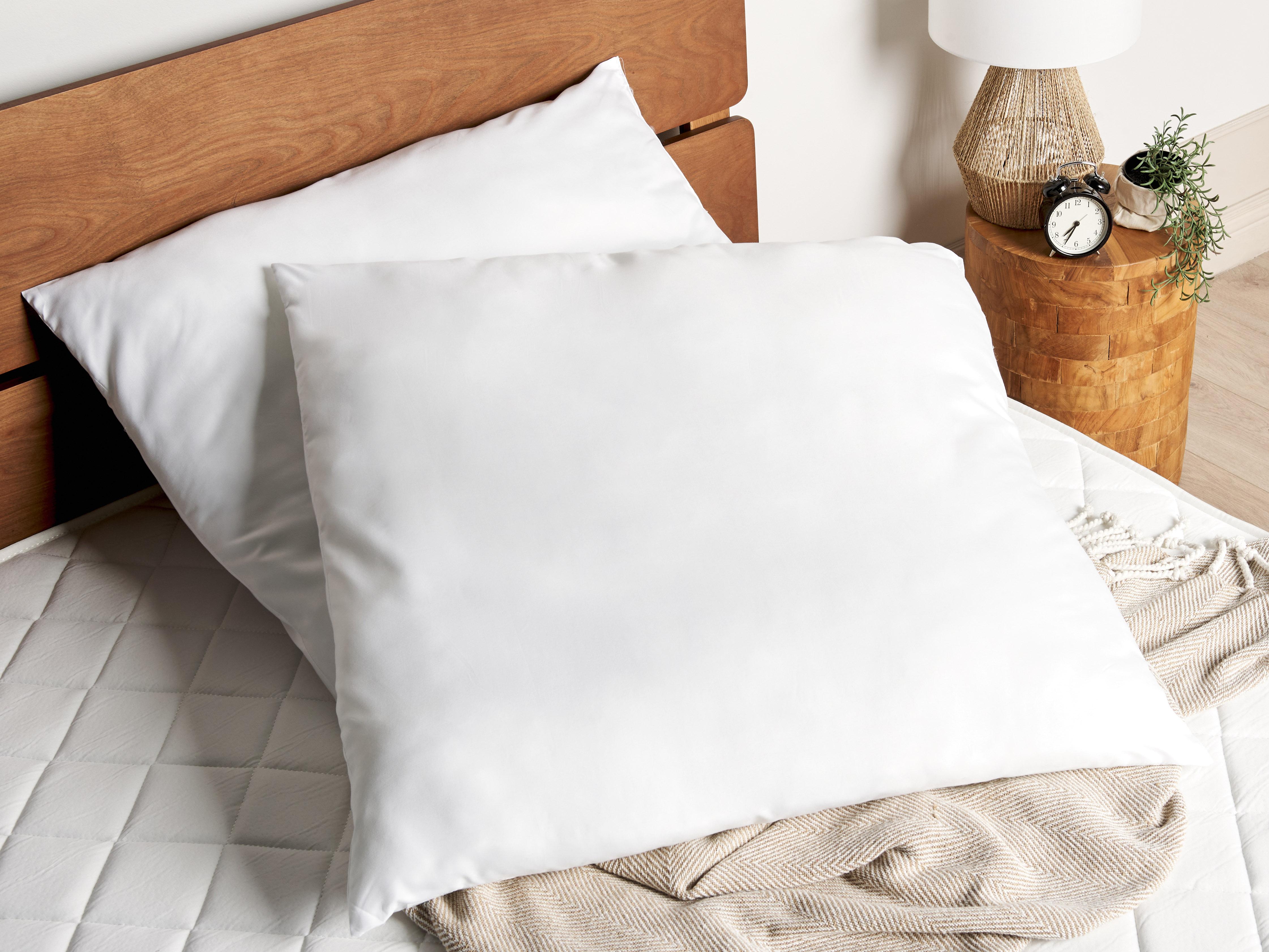 Set of 2 Bed Pillows ERRIGAL High Microfibre 80 x 80 cm White