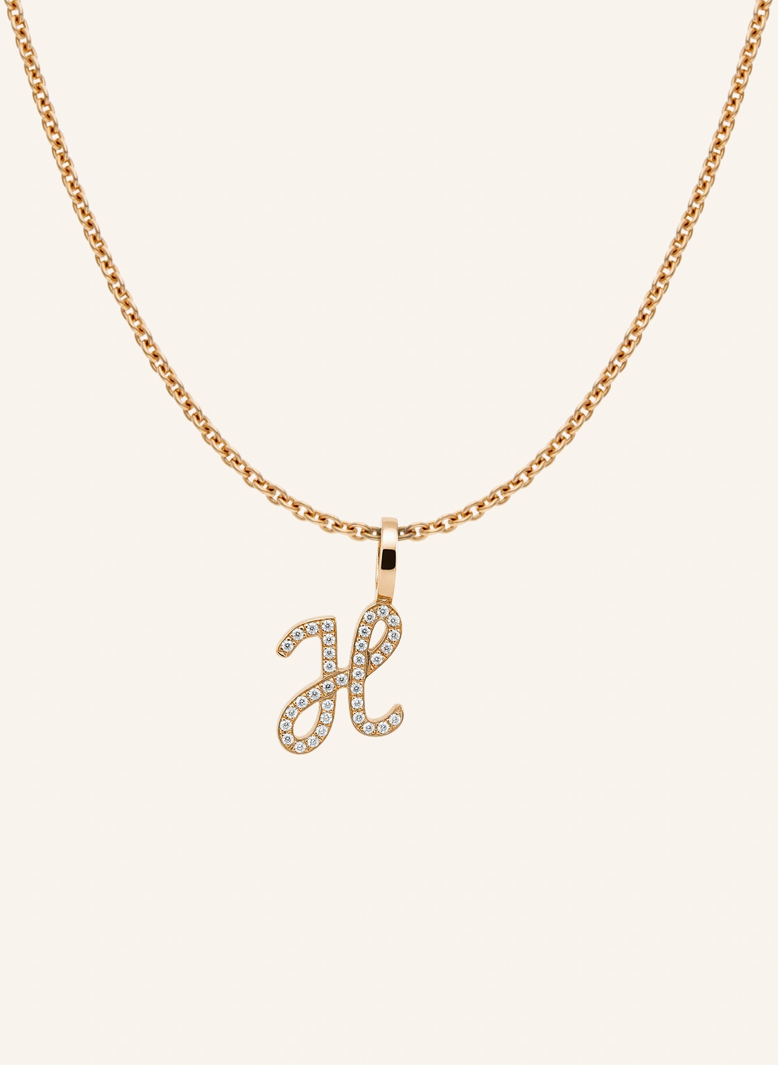 CADA Kette TINY DIAMOND LETTER H